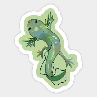 Green and cute Axolotl Verde Sticker